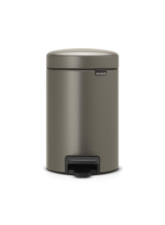 brabantia Platinum , 3 L : Brabantia Pedal Bin newIcon with Plastic Inner Bucket, 3 Litre - Platinum - Image 1